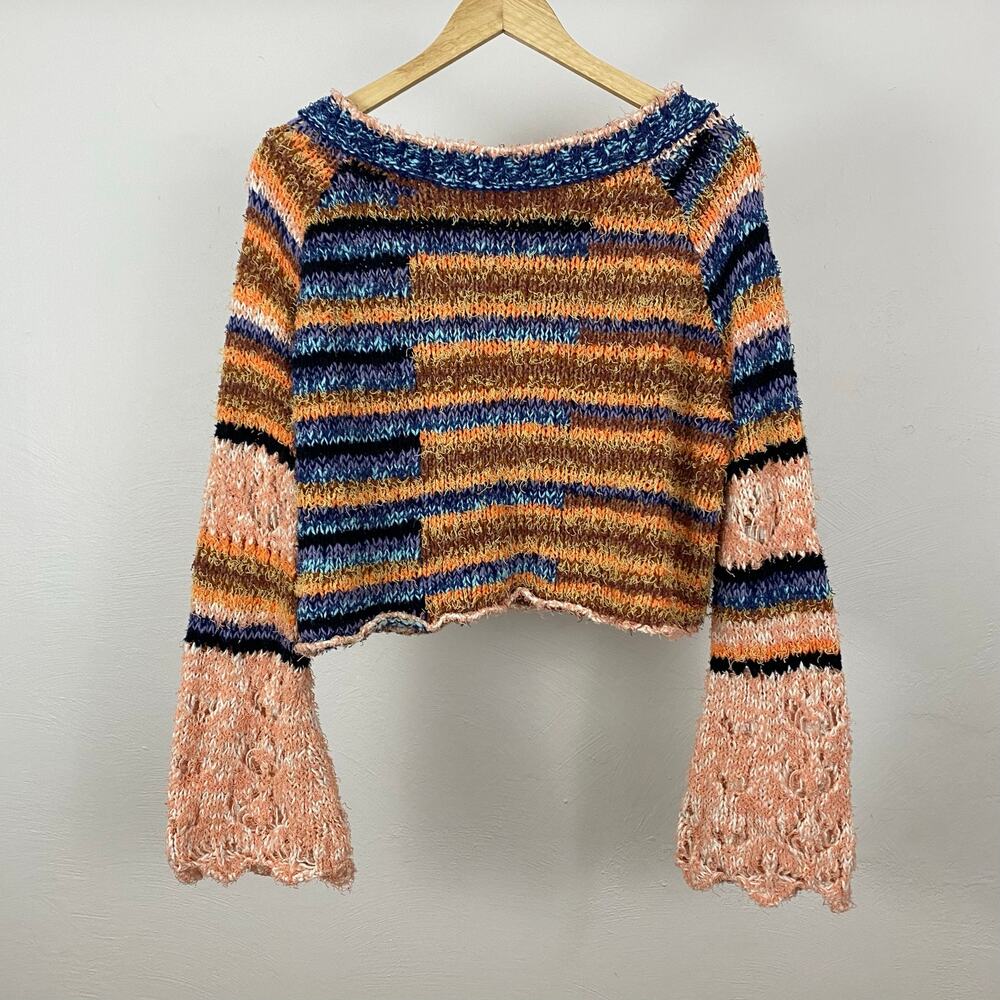 Free People Butterfly Knit Pullover - Blue Honey Combo - Medium?